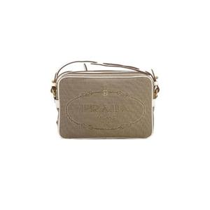 프라다 자카드 크로스바디백 베이지 화이트 1BH089-UCW-F0YSE