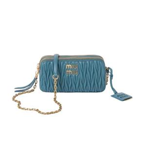 미우 미우 마테라쎄 나파 가죽 미니백 마리나 블루 5BP045-N88-F0F16