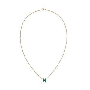 에르메스 미니 팝아슈 펜던트 골드   말라카이트 H147992F83