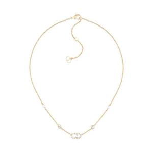 디올 클레어 D 룬 네클리스 골드 피니쉬 메탈 화이트 레진 펄 화이트 크리스탈 N1033CDLCY-D301