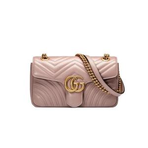 구찌 GG 마몽 마틀라세 스몰 숄더백 더스티 핑크 443497-DTDIT-5729