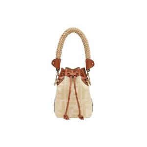 펜디 FF 자수 몬트레조 FF 내츄럴 스트로우 미니백 베이지 8BS010AP4MF1LMM