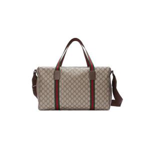 구찌 라지 더플백 스퀘어 웹 베이지 에보니 소프트 GG 슈프림 758664-FACK7-9768