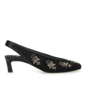 펜디 블랙 메쉬 플로럴 라인스톤 슬링백 펌프스 8J8687 AU26F1S