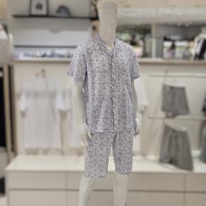 [바바라] 면모달 크레이프 반팔 반바지 여름 파자마 AMP4601S NAVY