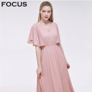 V넥 날개 소매 쉬폰 원피스_VFI5M1OP3261