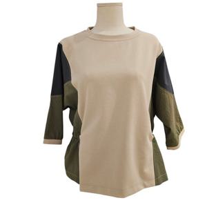 [꾸즈]삼색배색 라운드 티셔츠(TS370T6-LM)