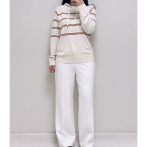 [꼼빠니아]봄여름 스트라이프패턴후드니트티셔츠AFS2WSL030120CR