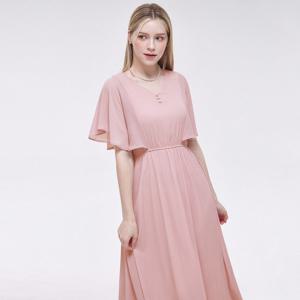 [포커스]V넥 날개 소매 쉬폰 원피스 PBVFF5M1OP3261