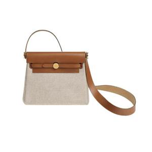 에르메스 에르백 집 20 백 르투르네 H 바이킹 캔버스 헌터 카우하이드   골드 하드웨어 에크류 베쥬 포브 H085414CCAA