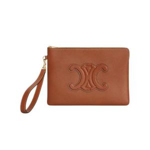 셀린느 레더 트리옹프 스무스 카프스킨 스트랩 스몰 파우치 탄 10J983DR8-04LU