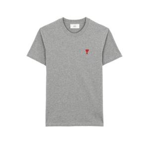 아미 스몰 하트 로고 티셔츠 헤더 그레이 그리 신   21SS E21HJ108-723-055