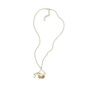샤넬 롱 펜던트 네클리스 메탈 레진 스트라스   골드 펄리 화이트 크리스탈 ABF044-B19288-NADFT