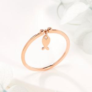 [비앤비골드] 14K 물고기 딸랑이 더블볼 반지 NPR41429