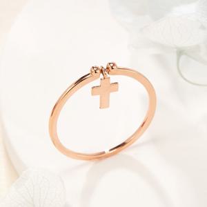 [비앤비골드] 14K 십자가 딸랑이 더블볼 반지 NPR41428