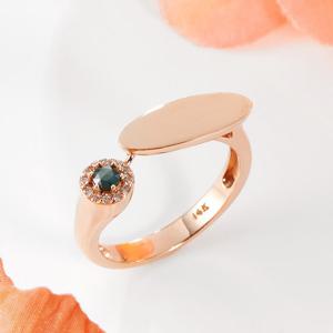 [비앤비골드] 14K 사선 리프스틱 청러프볼 반지 SRS41385