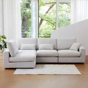 폴로까사 힐링미 프리미엄 워셔블 코모도 패브릭 구스 5인 코너형 모듈소파