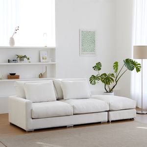 베스트리빙 오뉴 클래식 덕다운 아쿠아텍스 패브릭 모듈 3인 카우치 소파 스툴 포함 거실 인테리어 소파세트 쿠션형