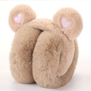 극세사 털 곰돌이 머리띠 귀마개 방한 용품 귀도리