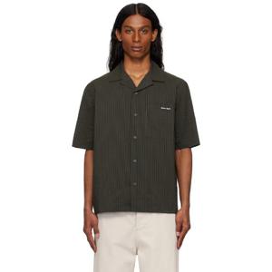 25 FW Maison Kitsune 남성 블랙 리조트 셔츠 251389M192008