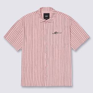 [반스]아티스트 컬렉션 Vans X Riroo 도그 스트라이프 반소매 셔츠 핑크 VN000QF5FAY1