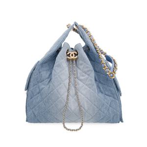 [엘러브] 새상품 샤넬 25S 25백 미듐 블루 빈티지금장 워시드데님 5ET0764