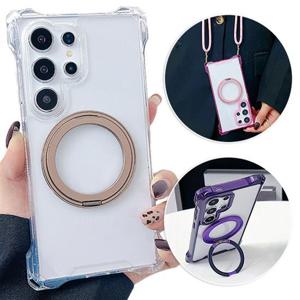 갤럭시버디4 A16 맥세이프 투명 하드 컬러범퍼 스트랩 링 케이스