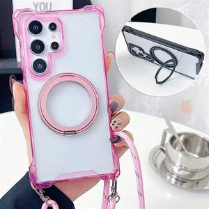 갤럭시A35 5G A356 맥세이프 투명 하드 컬러 범퍼 스트랩 케이스