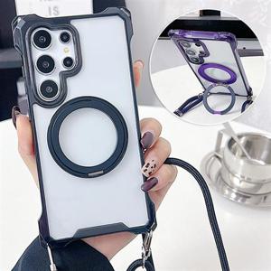 갤럭시A53 5G A536 맥세이프 투명 하드 컬러 범퍼 스트랩 케이스