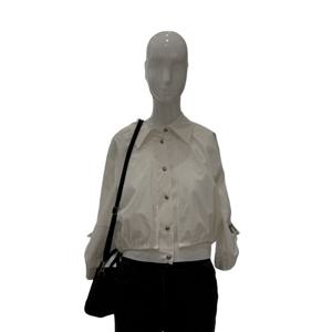 [숲]7부소매 이중 덧장 크롭 블라우스 (SB3LS945)