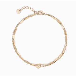 [로이드] 주문제작 원 볼 포인트 두줄 14k 팔찌 LWB23018G