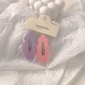 파스텔컬러구름똑딱핀 심플 구름헤어핀(퍼플+핑크) 데