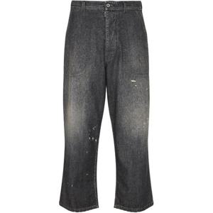 메종마르지엘라 블랙 워시드 페인트 스플래터 와이드 진 S50KA0