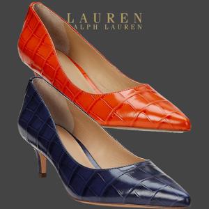 폴로 랄프로렌 21584168 여자 Adrienne 악어무늬 가죽 펌프스 하이힐 정장 구두