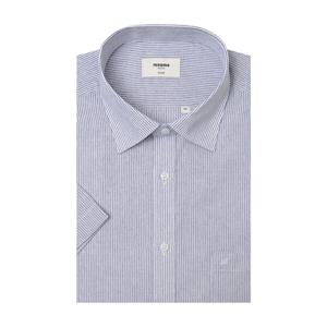 [레노마(셔츠)]린넨혼방 스트라이프  일반핏 반팔셔츠  RPUSG1254NY