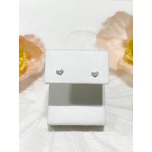 미니골드 14K 트윙클하트 화이트골드 귀걸이 EETM4154