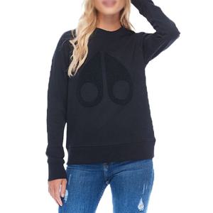 W 무스너클 여성 무스로고 맨투맨 티셔츠 블랙 MK4700LS