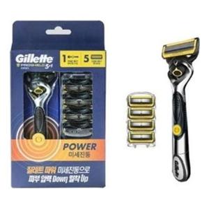 질레트 프로쉴드 파워 면도기 핸들 1개면도날 5입