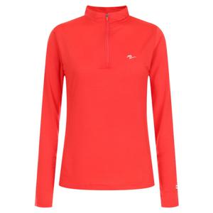 샵앤) 여성 쿨 아이스 하프 반집업 잔줄 스판 긴팔 등산 티셔츠 DW-WSH-20599-O레드