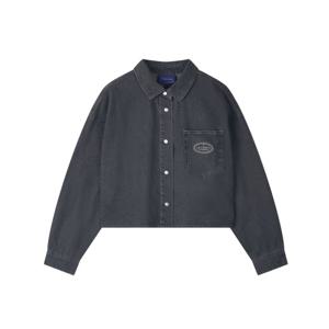 [클라이드]여성 크롭 흑청 데님 셔츠 FPASH655F