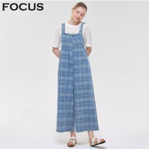 백 포인트 체크 데님 점프수트_VFI5M1PT7181