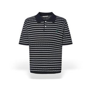 [헤지스] 남성 골지 스트라이프 카라 반팔니트 HZSW5B555N2