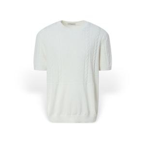 [헤지스] 남성 건지 아란 면 반팔니트  HZSW5B702CR