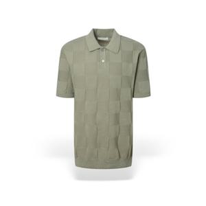 [헤지스] 남성 체커보드 카라 반팔니트 HZSW5B562K1