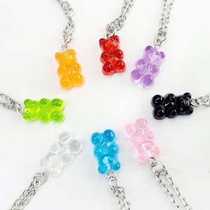 귀여운 하리보 목걸이 곰돌이 팬던트 젤리곰 크리스탈