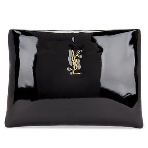 25 FW 생로랑 YSL 모노그램 로고 페이턴트 레더 라지 클러치백 블랙 778943 2IU0W 1000