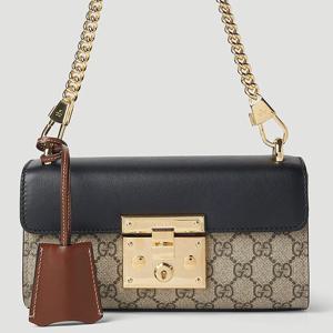 25 FW 구찌 패드락 GG 프린트 콘트라스트 패널 체인 스트랩 숄더백 735103 KLQJG 9785