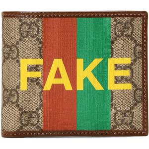 25 FW 구찌 FAKE NOT 페이크 낫 슈프림 프린트 코팅 캔버스 비폴드 월렛 636166 2GCAG 8