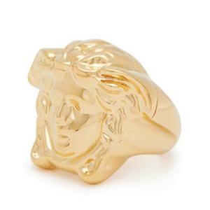 25 FW 베르사체 Medusa 메두사 헤드 스컬쳐 라지 골드톤 메탈 링 반지 DG55404 DMT1 D00