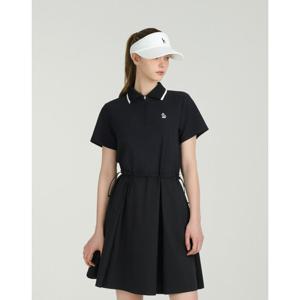 헤지스 골프 여성 25SS ONLINE EXCLUSIVE 블랙 여성 우븐 하이브리드 원피스 HWDR5B992BK